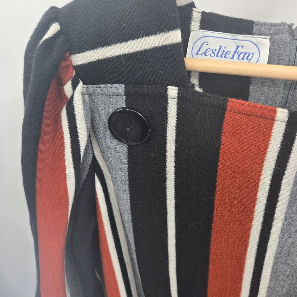 Vintage Leslie Fay X I. Magnin 80s Striped Sweater Dress Estimated Size Medium - Picture 15 of 15